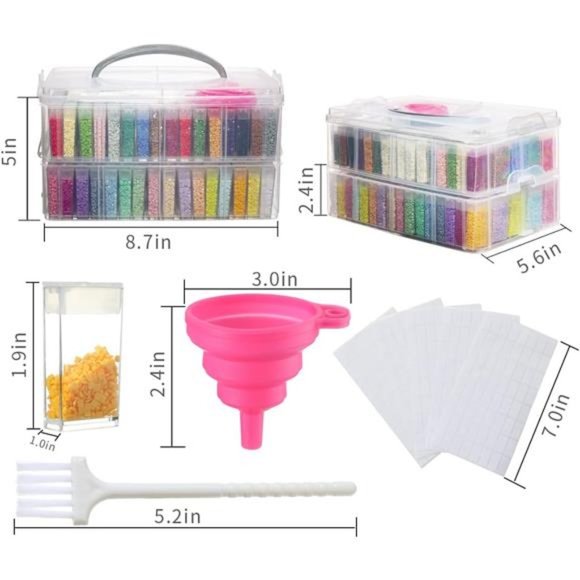 2-Tier Diamond Painting Storage Containers Portable Bead Organizer and Storage - Picture 4 of 7